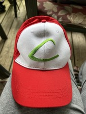 Pok mon Ash Ketchum Kanto Red White Green Baseball Hat Adjustable Snapback OSFM