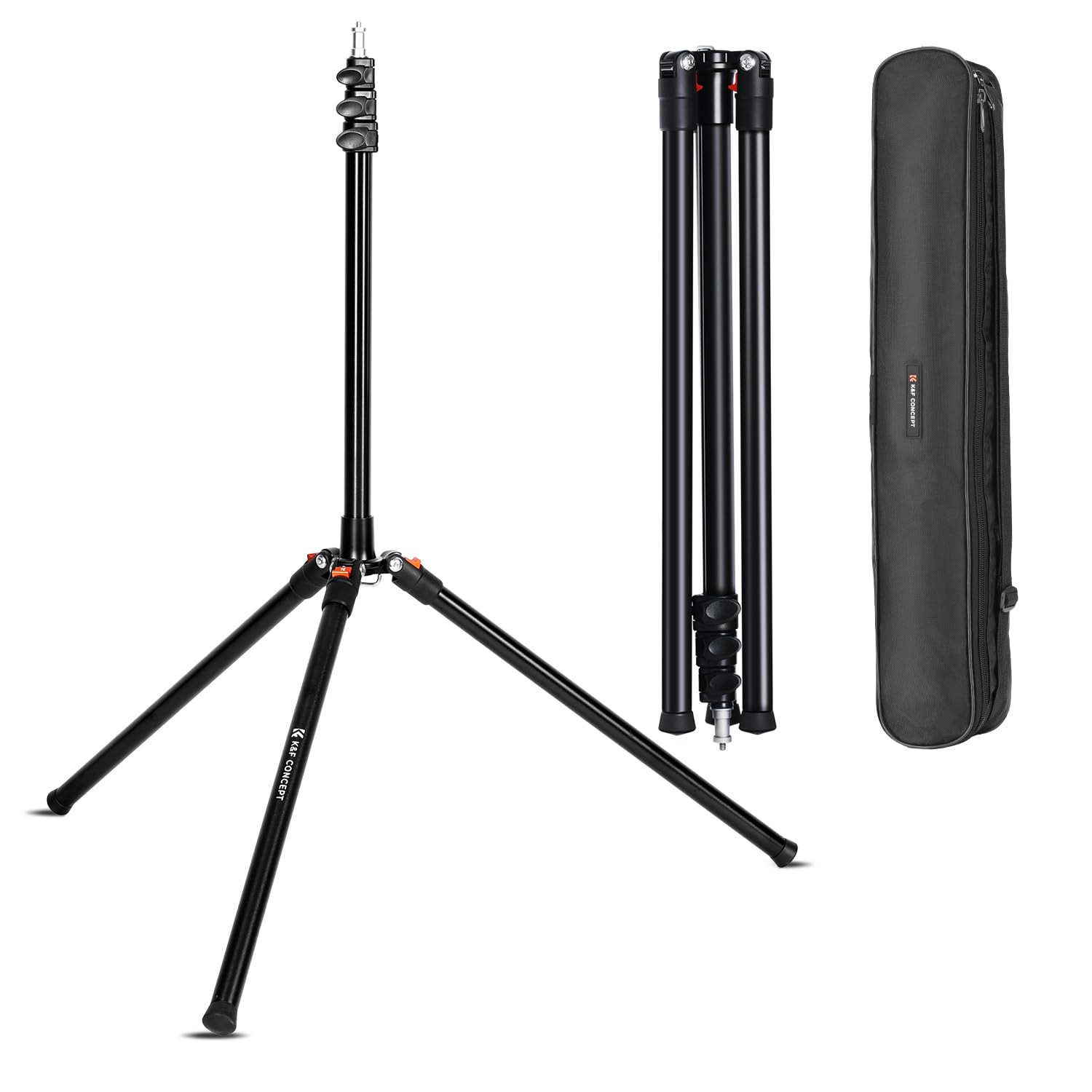 86.6 inch/2.2m Light Stand with Storage Bag, Aluminium Photography Tripod for...