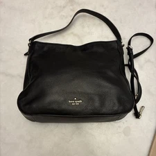 Kate Spase Crosbody & Sholder Bag Black Cov Leather