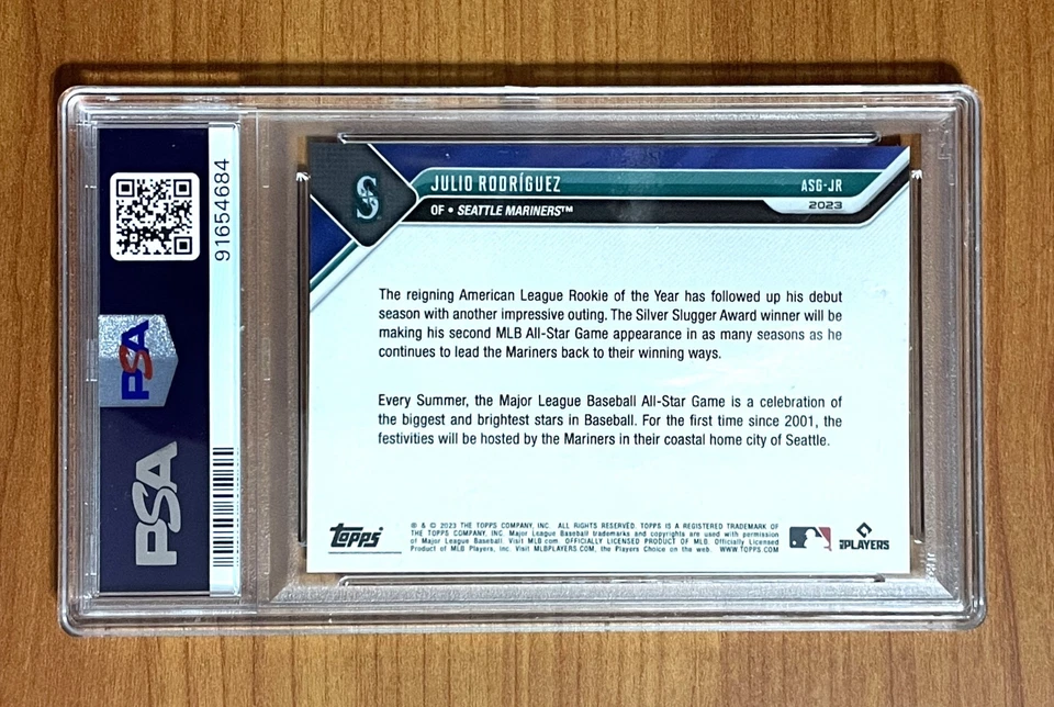 2023 Topps Now Julio Rodriguez Orange Insert #ASG-JR, PSA 10, 01/5 - Image 2 of 2