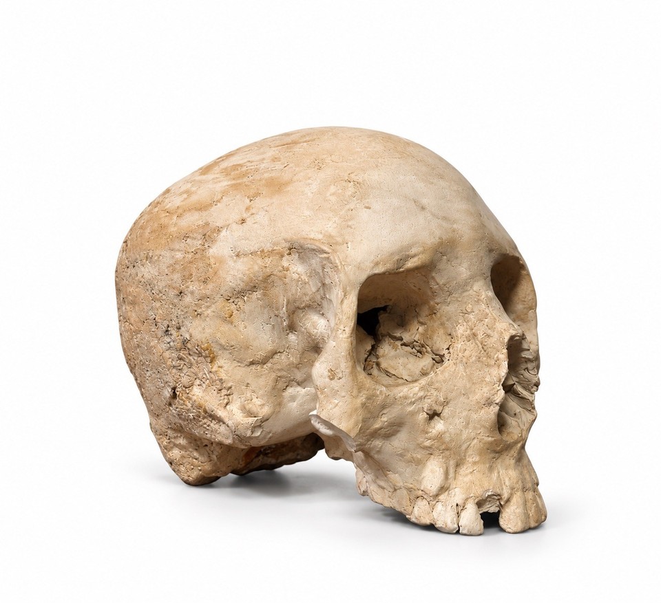 Antique Primitive Folk Art Plaster Skull | eBay
