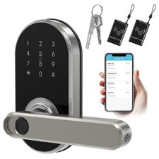Wi-Fi Smart Door Handle Biometric Fingerprint Door Lock Keyless Key App IC Card