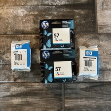 OEM HP 57 Tri-Color Ink Cartridges Lot of 4 3 Expired, New/Sealed 56 Black