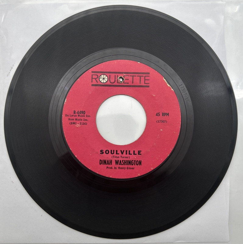 DINAH WASHINGTON "Soulville" 1963 45rpm 7" Single Roulette – R-4490