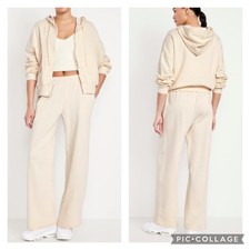 Old Navy So Comfy Wide Leg Sweatpants Cream NEW Size XL