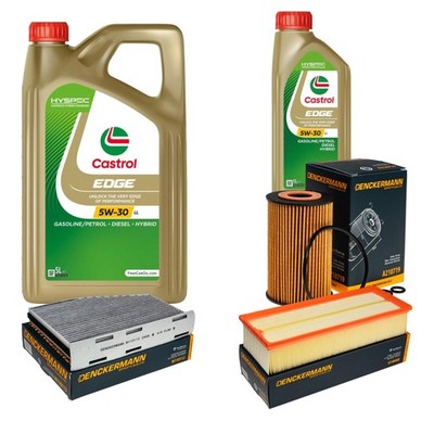 Inspektionspaket Castrol EDGE Titanium 5W-30 LL 6L für VW Passat Variant 2.0