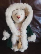 Steiff Bear 2006 Green Christmas Santa Musical Collectors Limited 037504 01162