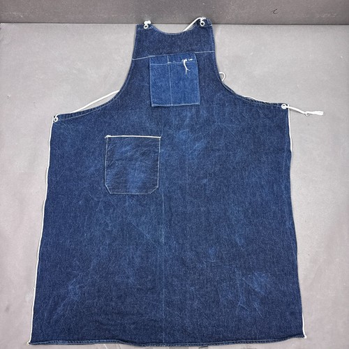 Vintage Denim Apron Blue Selvedge Workshop Crafts Activity Mechanic Workwear