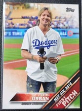 2016 Topps Update #FP-5 Keith Urban First Pitch Insert Country Singer Dodgers