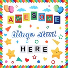 Classroom Bulletin Board Decoration Set, 12 inches x 9 inches, Colorful