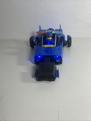 Paw Patrol Race Car Blue Light Up Sounds 16'' Chase Deluxe Mighty  TRANSFER   