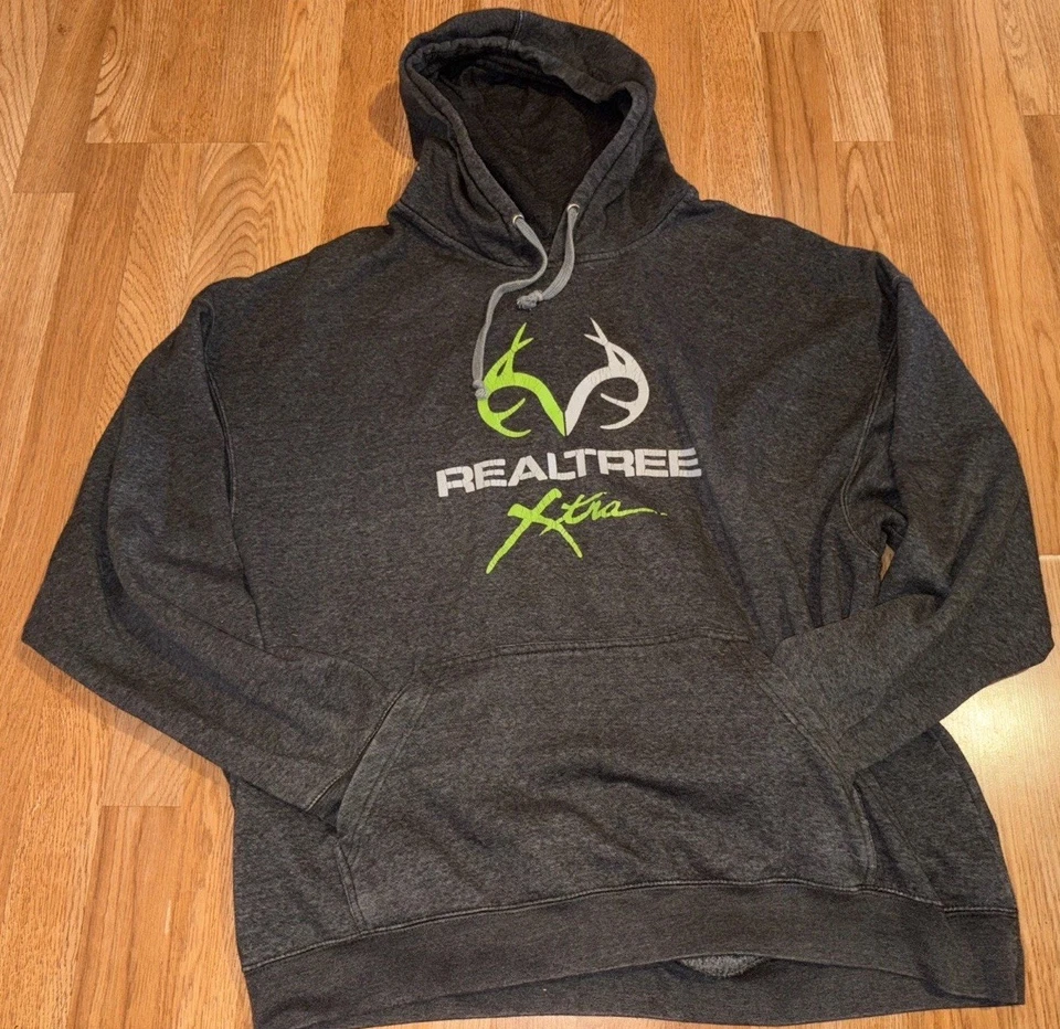 Realtree Xtra Fleece Hoodie Men’s Size 2XL Kangaroo Pouch Pockets Gray - Image 2 of 4