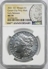 2021-CC Privy Mark $1 NGC MS 70 Morgan Silver Dollar 100th Anniversary