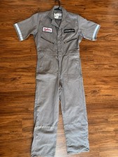 Red Kap Coveralls Gray Short Sleeve 2-RG M Work Uniform Crowley Safety Patch