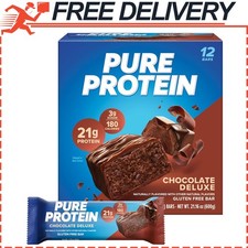 Pure Protein Chocolate Deluxe Protein Bar 21g Protein 3g Sugar 190 Calories 12ct