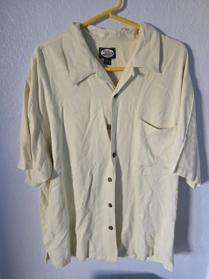 Camisa Tommy Bahama Turista en el Paraíso Vacaciones Playa Hawaiana Para Hombres Grande Amarilla Foto 2 de 4