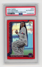 JuJu Watkins 2025 Topps Series 1 First Pitch Red /5 PSA Authentic Dodgers USC