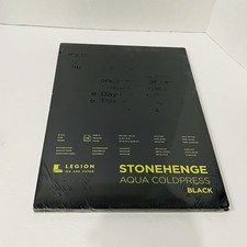 Stonehenge Aqua Block Coldpress Pad 10"X14" 15 Sheets/Pkg-Black 140lb SQCBK101