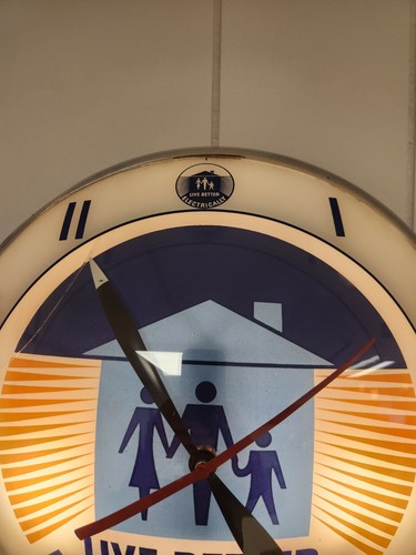 AP Double Bubble Light-Up Advertising Clock "Live Better Electrically" Rare? Yep - Picture 7 of 9