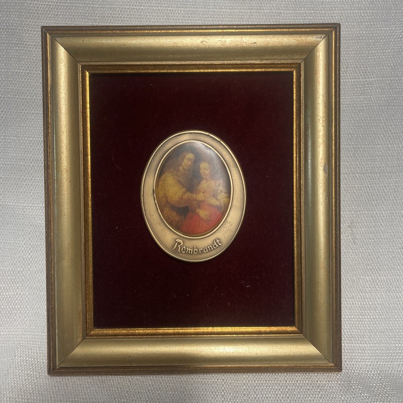 Judaica Rembrandt Jewish bride oval bronze Israel medal Numbered marked