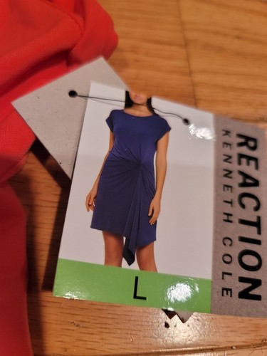 nwt kenneth cole reaction large dress coral sleeveless cinched waist - Picture 3 of 4