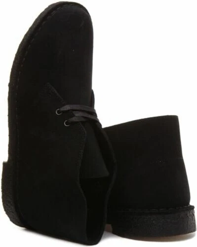 CLARKS ORIGINALS Desierto Botas Hombre 2 Ojo Chukka en Negro Ante Talla UK 6-12