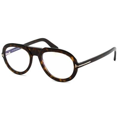 #ad Tom Ford Men#x27;s Eyeglasses Dark Havana Full Rim Pilot Plastic Frame FT5756 B 052 $114.79
