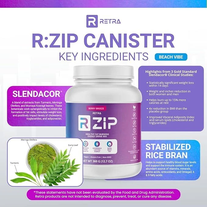 Bebida Rzip quema grasa energía sabor Berry Breeze Foto 3 de 4