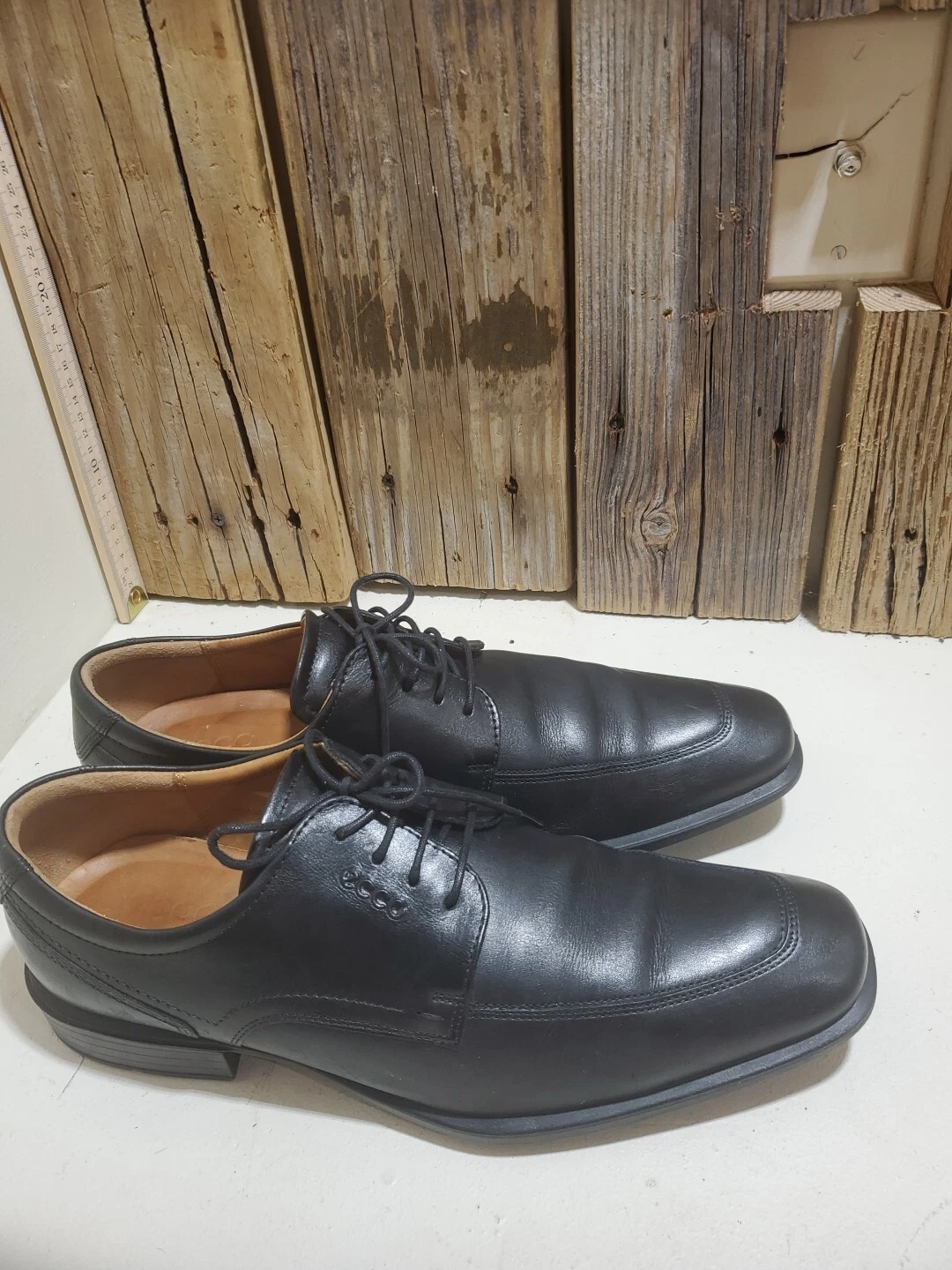 Scarpe stringate da uomo ECCO nere in pelle Oxford punta grembiule taglia 11 11 5 US 45EUR 23