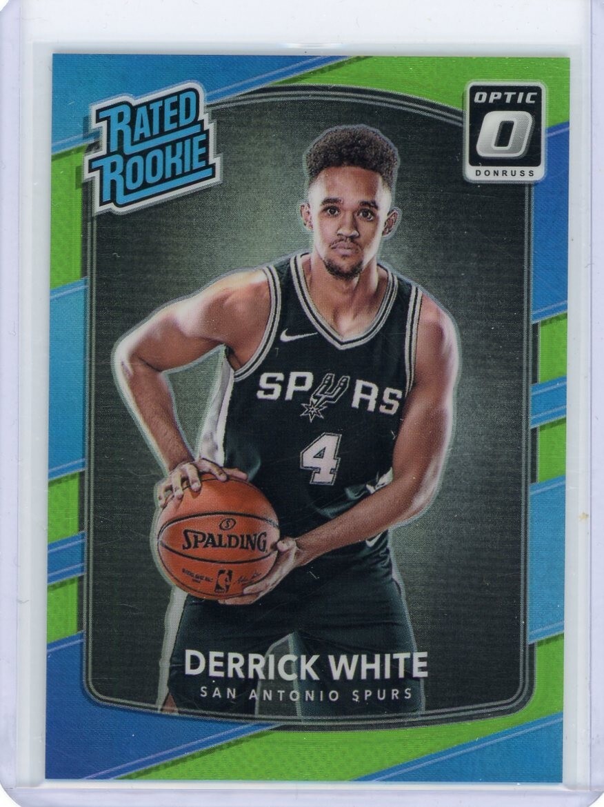 2017-18 Donruss Optic Basketball Green Prizm Rookie #172 Derrick White 62 of 175