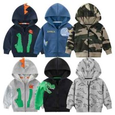 Winter New Hoodies for Boys and Girls Sleeve Zipper Hooded Jackets Coats Kids