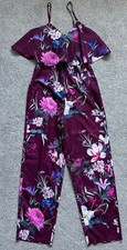 VGC Ladies LIPSY NEXT Purple Floral JUMPSUIT / Playsuit - Size 10 Wedding Outfit