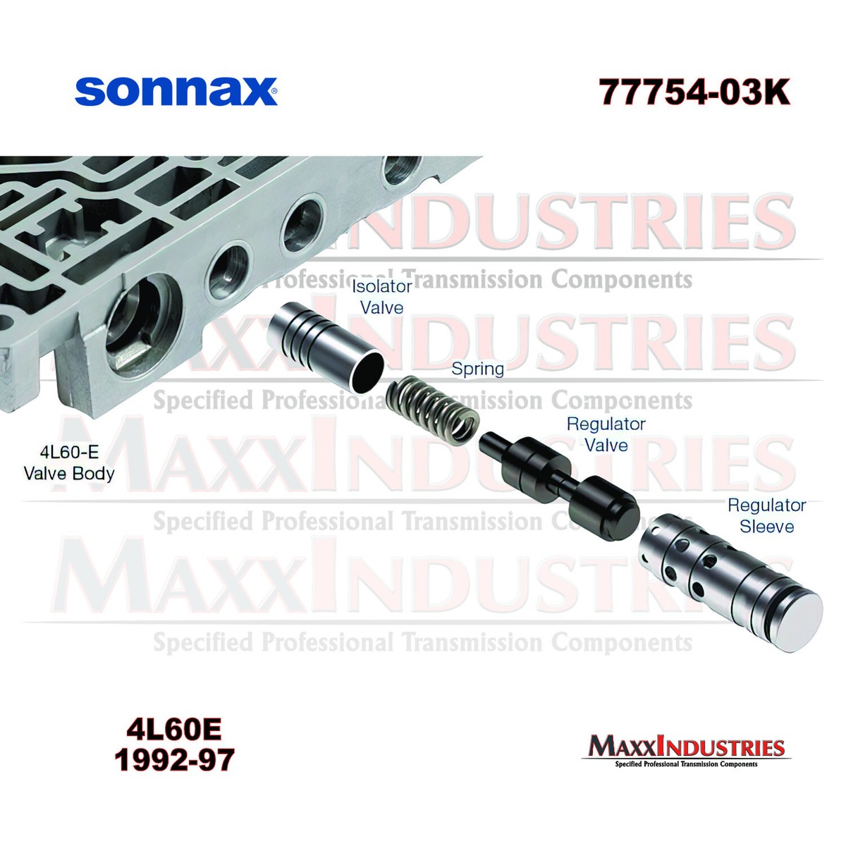 4L60E 4L65E Transmission TCC Regulator & Isolator Valve Kit Sonnax