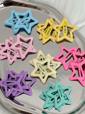 1pc Women Star Hair Clip Hairpin Barrette Stick Bobby Pin Metal Snap Side Clip
