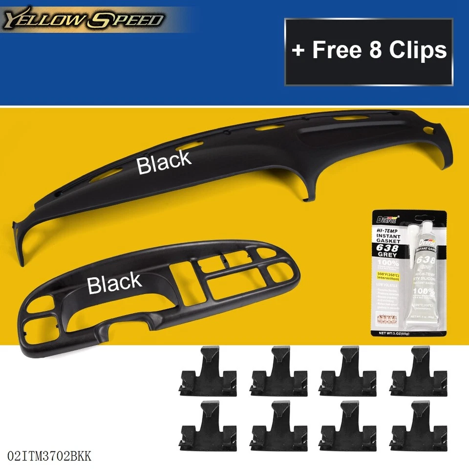 Panel de instrumentos tablero bisel y tablero cubierta almohadilla superpuesta apta para 98-02 Dodge Ram Foto 2 de 4