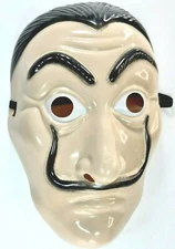 Salvadore Dali Face Mask, Adult, Unisex Plastic Halloween Mask The Money Heist