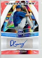 2022 Elite Extra Edition Hidden Gems Auto Red White & Blue #HGDG Drew Gray 14/25