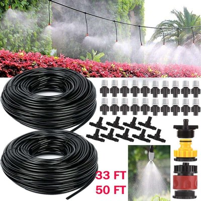 33/50 Feet Outdoor Patio Water Mister Nozzle Misting Cooling System Fan Cooler