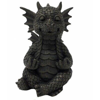 Gartenfigur Gartendrache - Modell Yogi klein - Fantasy Figur Deko Drache Garten