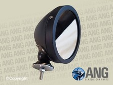 CLASSIC MINI DOWNTON RACING STYLE DOOR OR WING MIRROR IN BLACK, FLAT GLASS