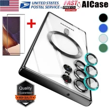 MagSafe Slim Case for Samsung S24 S23 Ultra S22 Plus Magnetic Cover+ Glass S/P