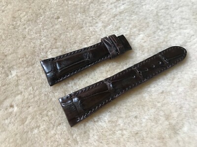 22mm/16mm Brown Alligator Crocodile Embossed Leather Watch Strap Band