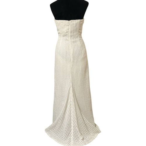 ANN TAYLOR Elfenbein Guipure Spitze Trägerlos Maxi Brautkleid 2 - Bild 5 von 16