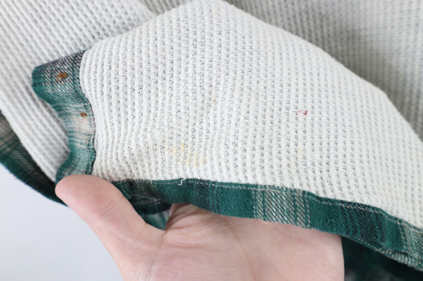 Vintage 90s Streetwear Mens Medium Distressed Thermal Lined Flannel Shirt Jacket