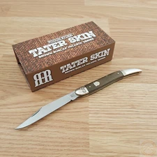 Rough Ryder Folding Knife 4" 440 Steel Toothpick Blade Burlap Micarta Handle