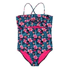 Hurley Girl's UPF 50 One-Piece Swimsuit Big Kids Black SM 7/8 Little Kid/Big