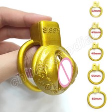 3D Printed Lightweight Gold Sissy Cage Small Male Chastity Devices Lock Ring