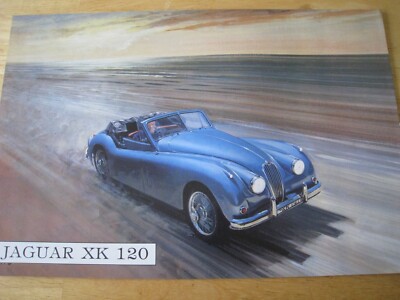 JAGUAR XK120 AUTOLACKIERUNG DRUCK AM STRAND WERBUNG CA. A4 GRÖSSE DATEI X