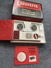 Rare Lafayette Transistor Tape Recorder Model At-1 In Red Case.