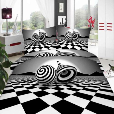 Rotating Snail 3D Printing Duvet Quilt Doona Covers Pillow Case Bedding Sets